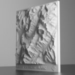 3D terrain model of Mont Blanc and the Chamonix Valley, showing rugged alpine peaks, glacial features, and surrounding mountain terrain derived from high-resolution elevation data.