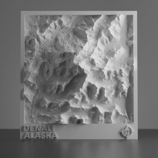 Product photo of a 3D model of the mountain Denali Alaska STL.