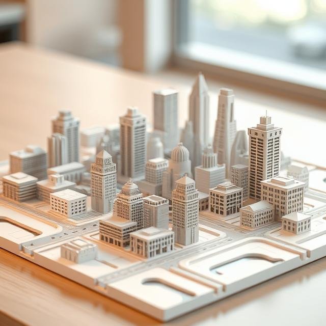 Side-by-side comparison of the same terrain model printed in FDM and resin