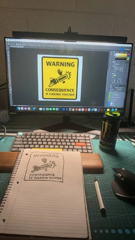 ⚠️ Designed my first warning signage in life! As my second set of server rack will be delivered in approximately around 2 months, perhaps the side of the server rack would be a good place to fit such sign for warning all of my guest whom they comes over and are curious regarding my hardware setups.Technology in used: Monster energy drink (as a requirement for any type of project before starter) PhotoShop, Illustrator. #life⚠️ Designed my first warning signage in life! As my second set of server rack will be delivered in approximately around 2 months, perhaps the side of the server rack would be a good place to fit such sign for warning all of my guest whom they comes over and are curious regarding my hardware setups.Technology in used: Monster energy drink (as a requirement for any type of project before starter) PhotoShop, Illustrator. #life
