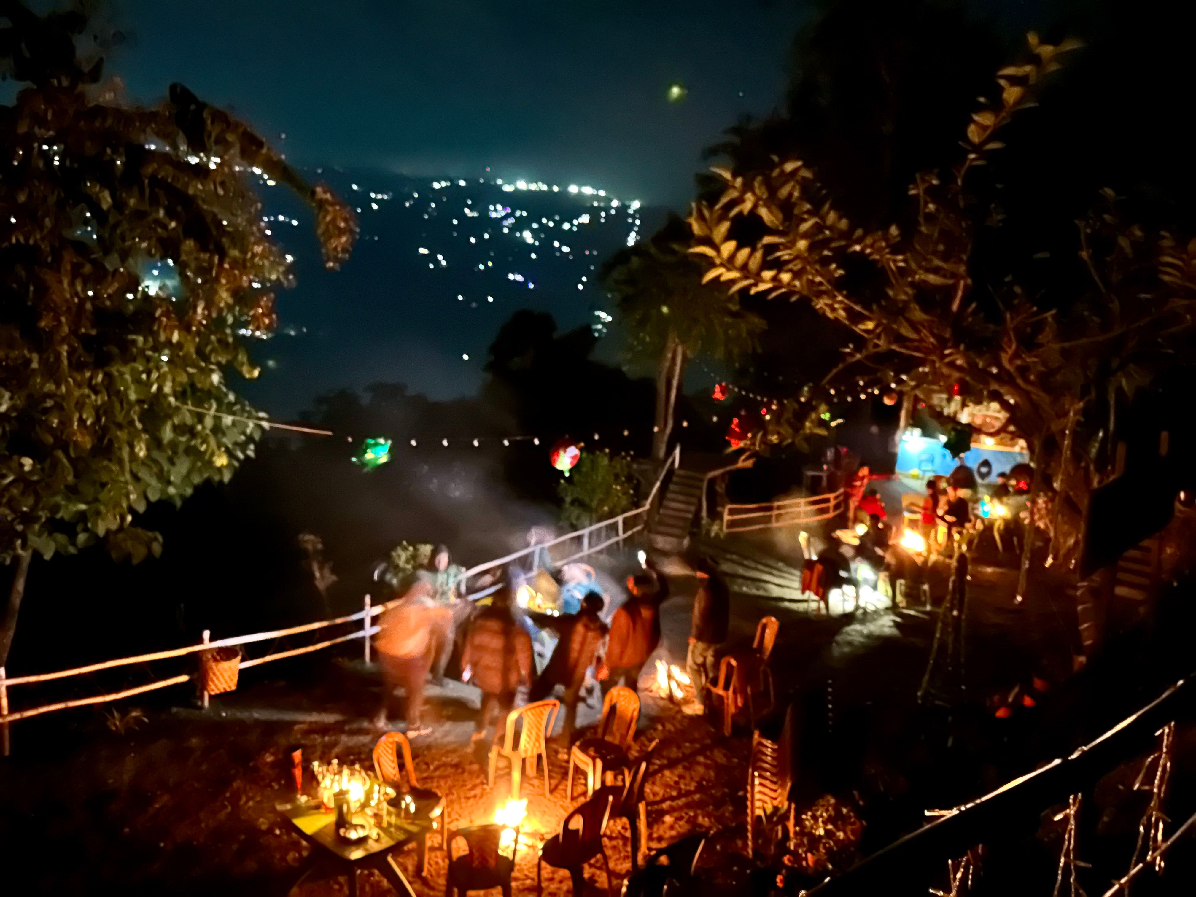 Mountain camping tents in Darjeeling with Kanchenjunga view