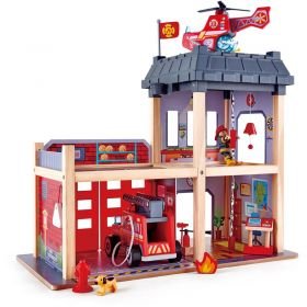 Hape Large Wooden Fire Station and Accessories