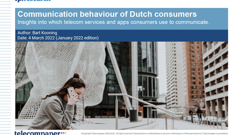 Communication behaviour of Dutch consumers 2022-JAN