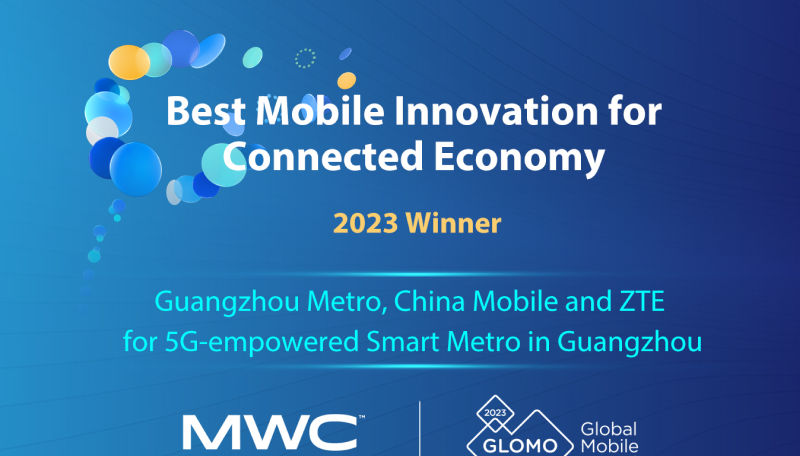 Guangzhou Metro Group, China Mobile Guangzhou Branch and ZTE win "Best Mobile Innovation for Connected Economy" at the 2023 GLOMO Awards