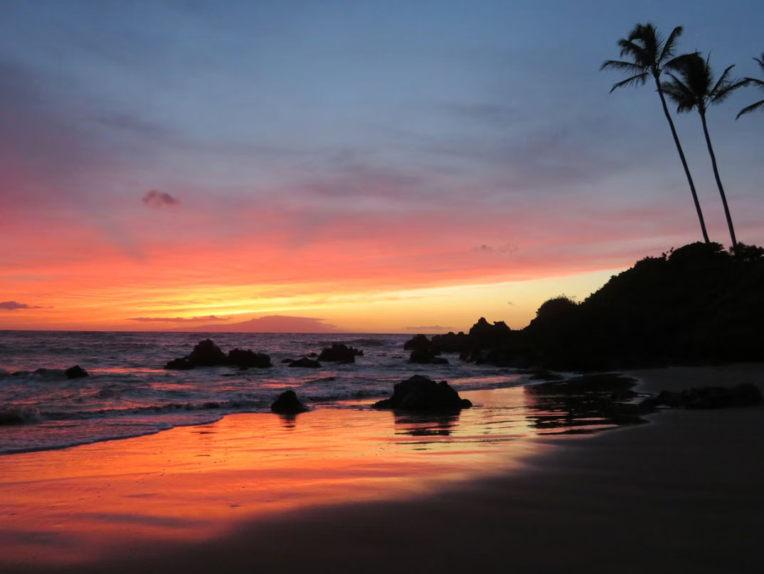 A breathtaking sunset over the Pacific ocean from a beach in Costa Rica.