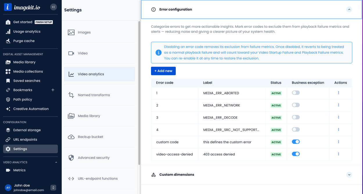 Capture errors with full context and classify them