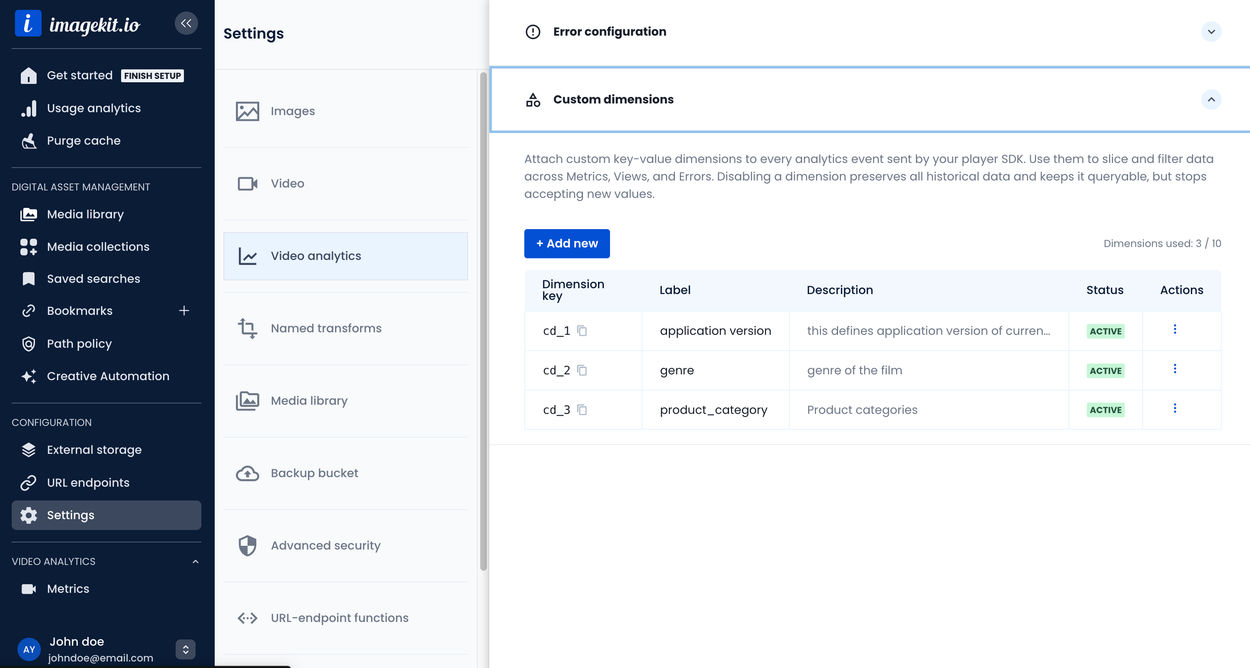 Slice analytics by your application-specific metadata