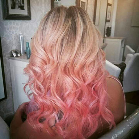 Blonde and Pink Ombre Highlights