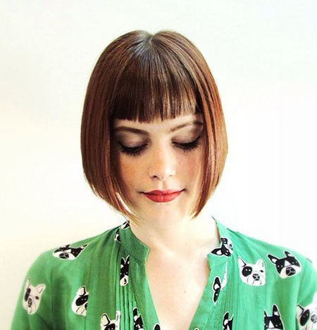 Middle Parted Angled Bob