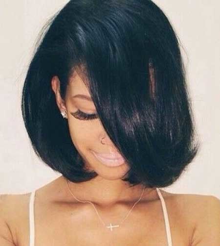 Cute Ccurled up Bob for Black Women