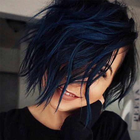 Short Blue Black Hair