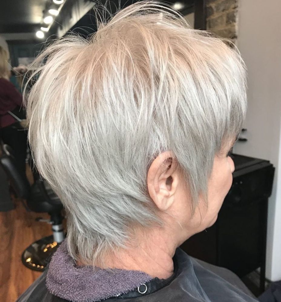 One Color Silver Pixie with Choppy Layers