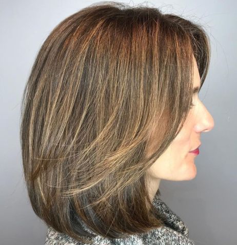 long bob with side bangs for thick hair