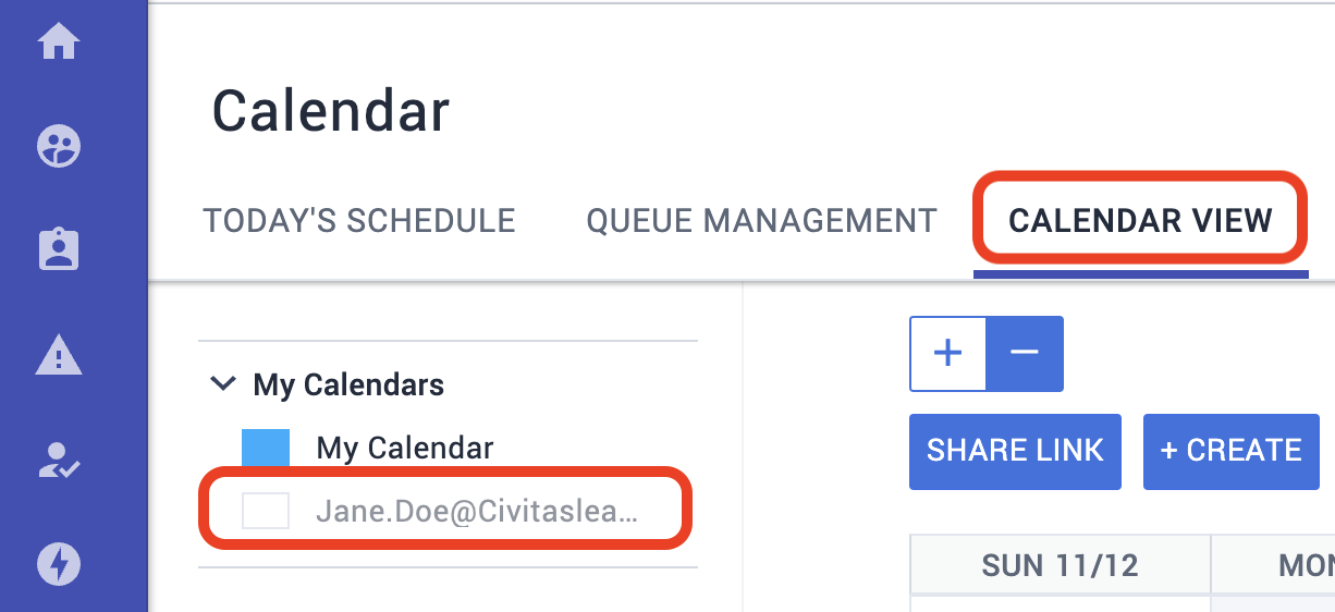 Under My Calendars, enable the calendar for your linked email address