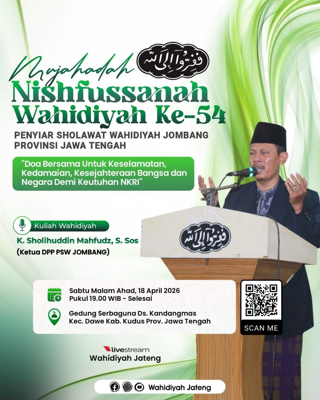 Mujahadah Nishfussanah Wahidiyah Ke-54 PSW Jombang Prov. Jateng