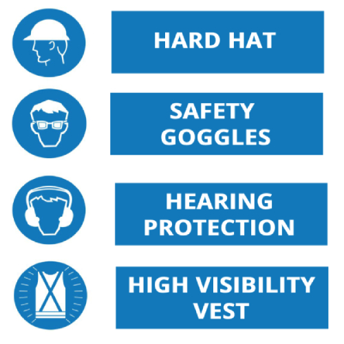 General induction training - PPE signage