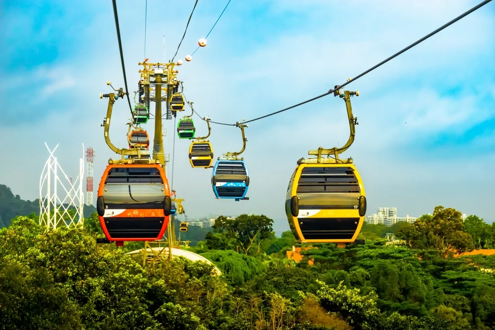 Ride the cable car to Sentosa and enjoy the views