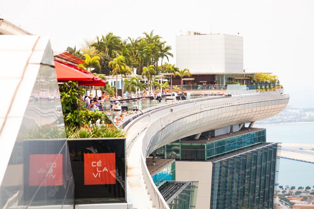 Dine at a rooftop restaurant with city lights around you