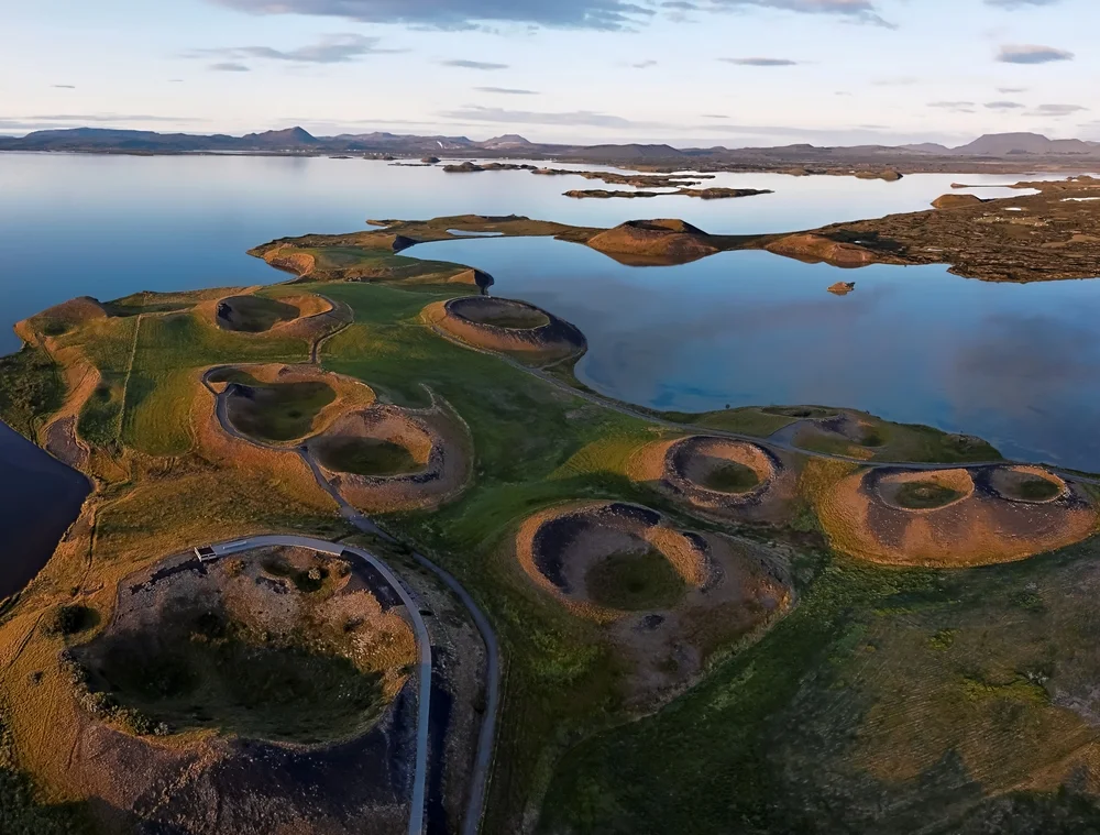 Explore pseudocraters around Lake Mývatn