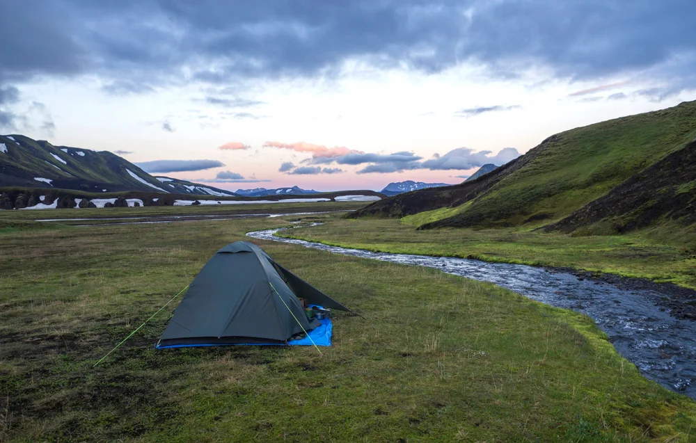 Camp under the midnight sun in the Highlands