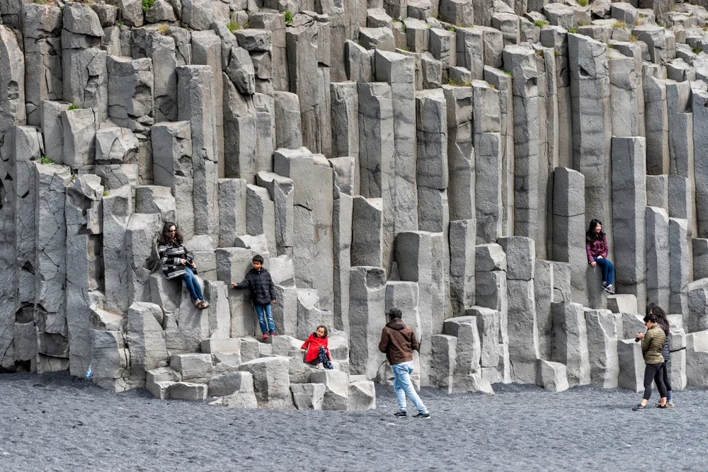 Photograph basalt columns at Reynisdrangar