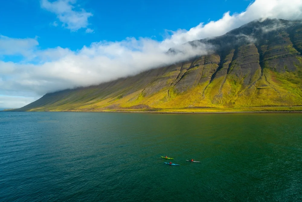 Kayak in the fjords of Ísafjörður