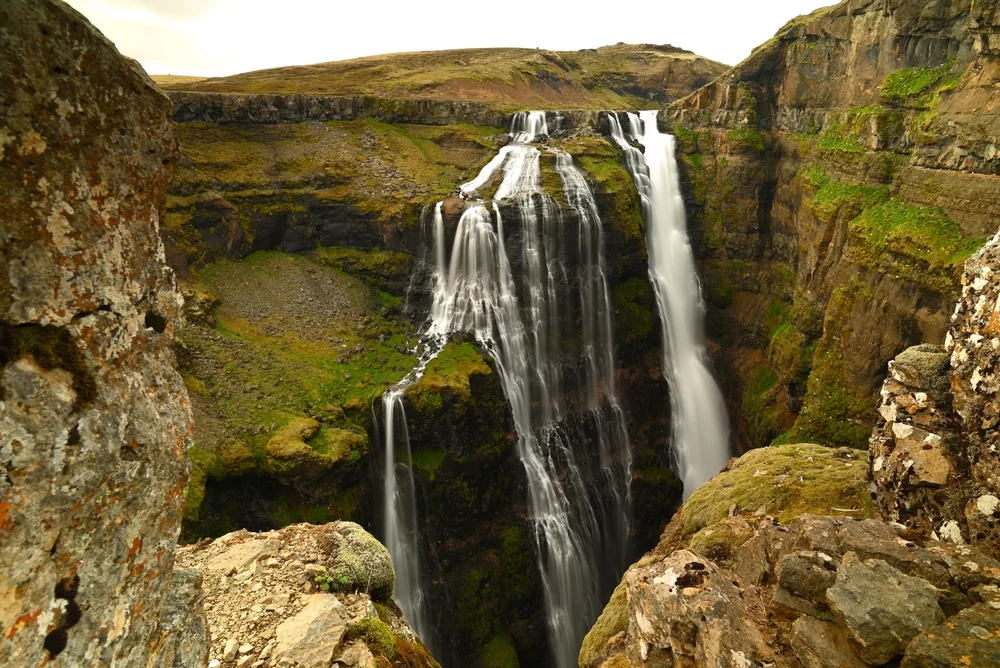 Hiking to Glymur Waterfall