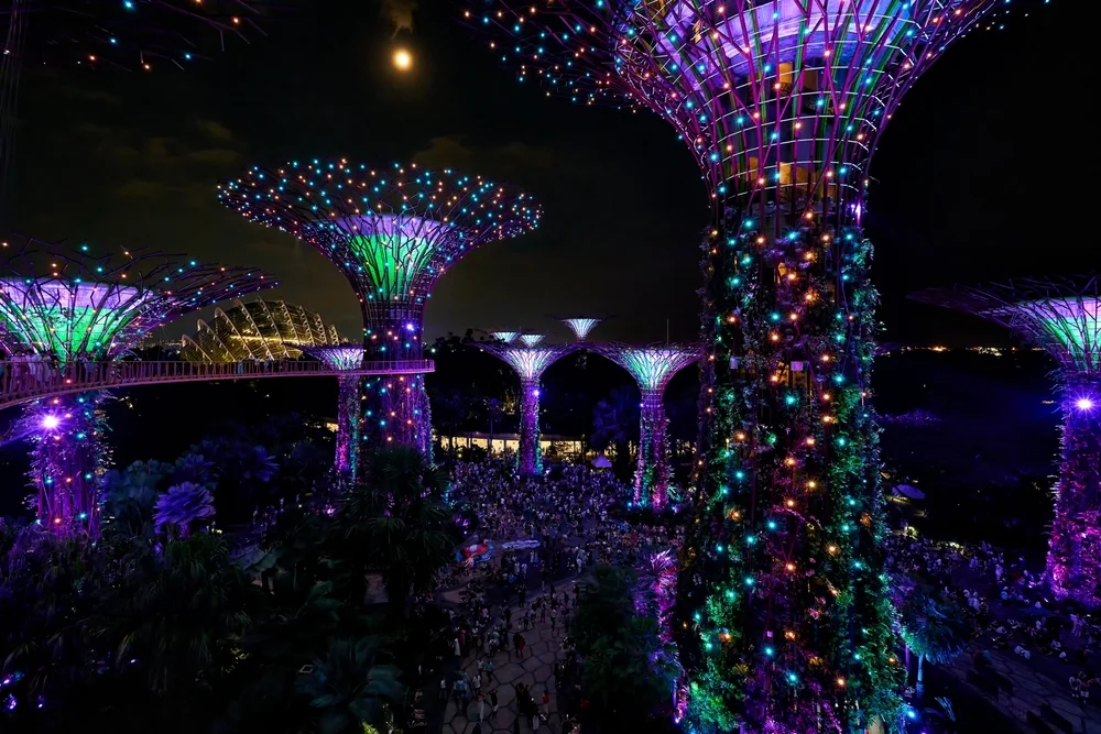 Light Show at Supertree Grove, Gardens by the Bay