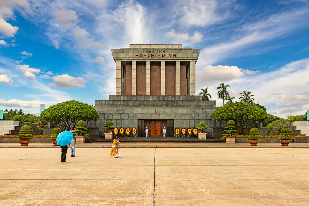 Visit the Ho Chi Minh Mausoleum in Hanoi