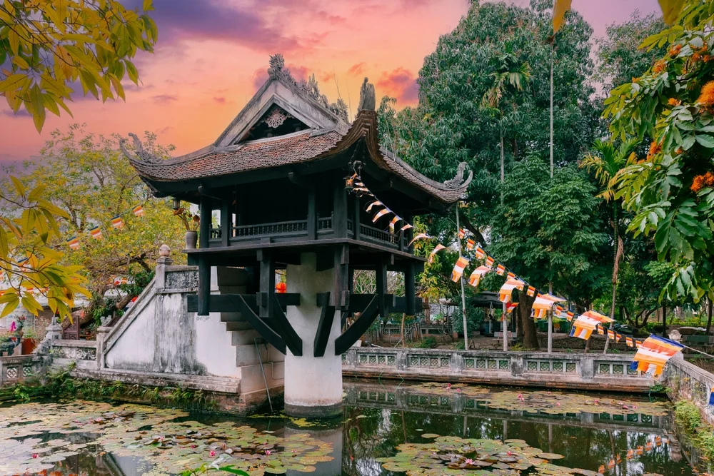 See the One Pillar Pagoda in Hanoi
