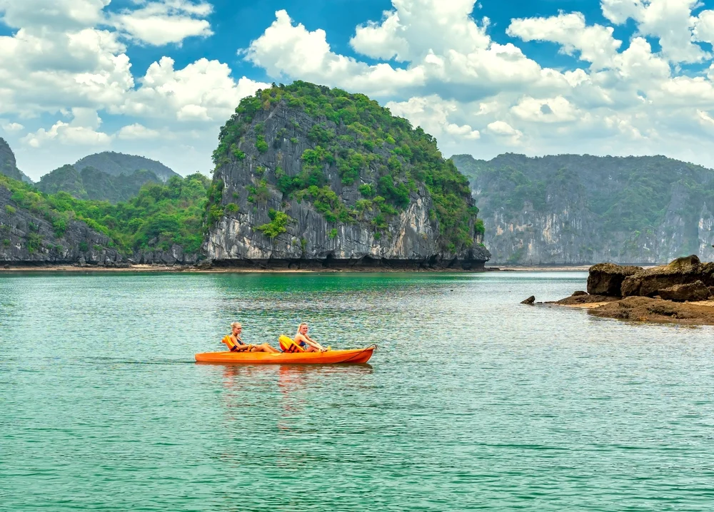 Swimming trek at Lan Ha Bay