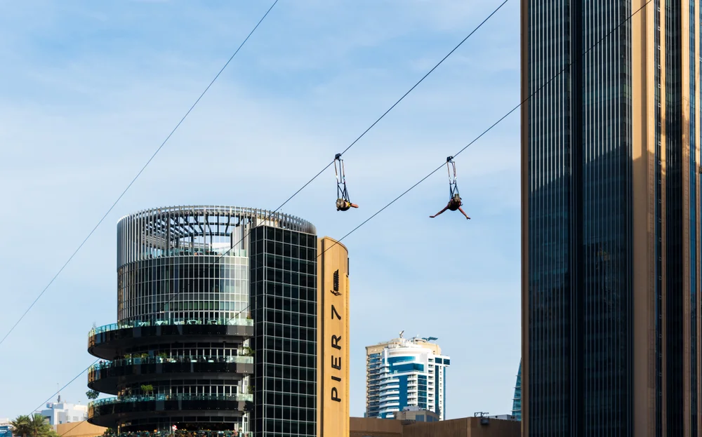 Zipline across skyscrapers with XLine Dubai Marina