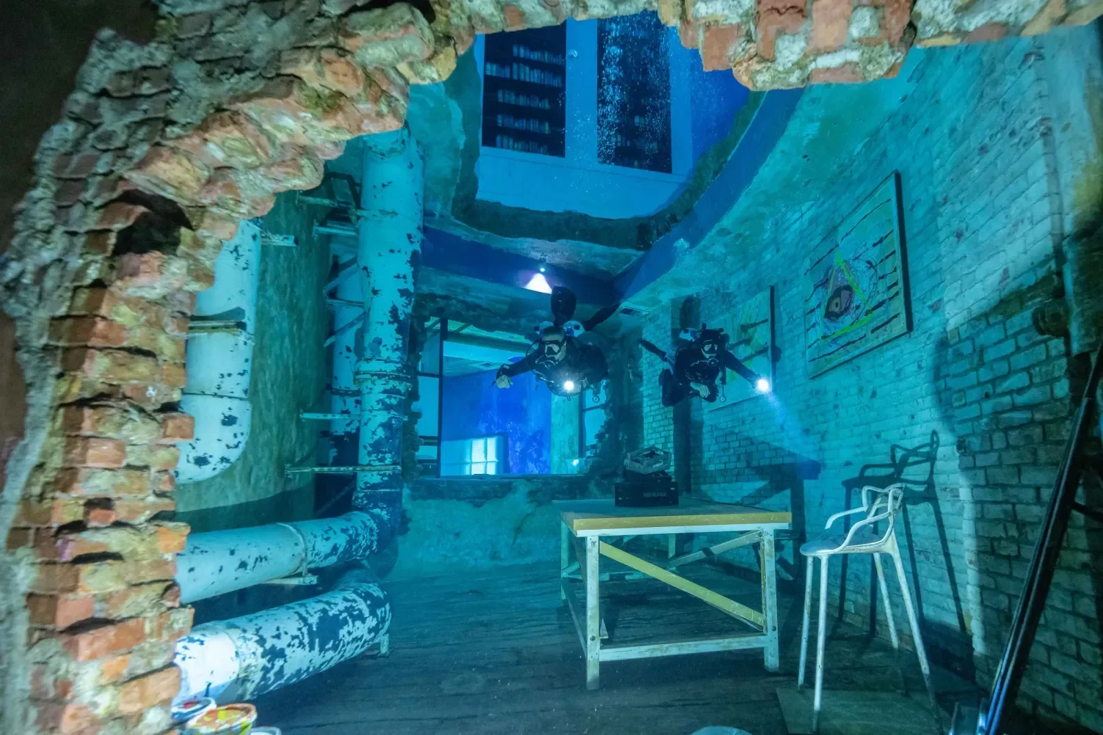 Dive 60 meters deep at Deep Dive Dubai