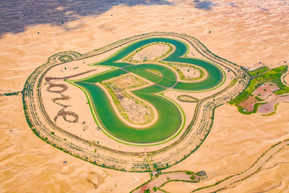 Escape to the heart-shaped Love Lake in Al Qudra
