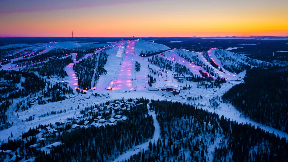 Skiing at Ruka Ski Resort