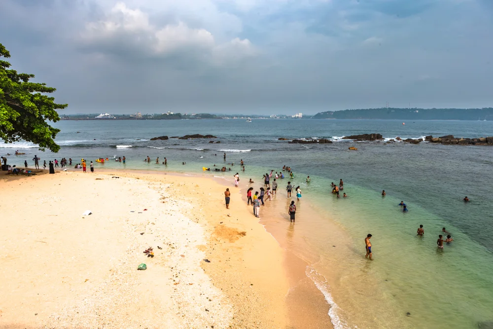 Swimming at Pasikuda Beach