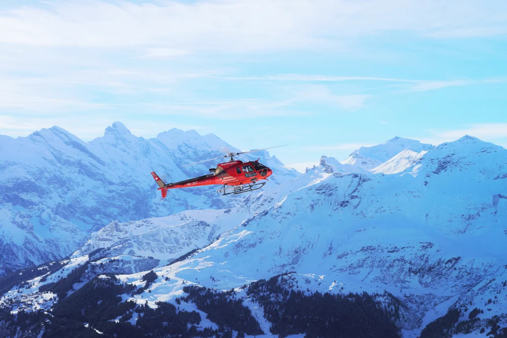 Helicopter Flights over the Swiss Alps