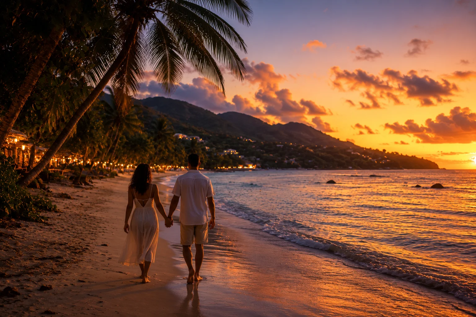 Take an Evening Stroll Along Beau Vallon Beach