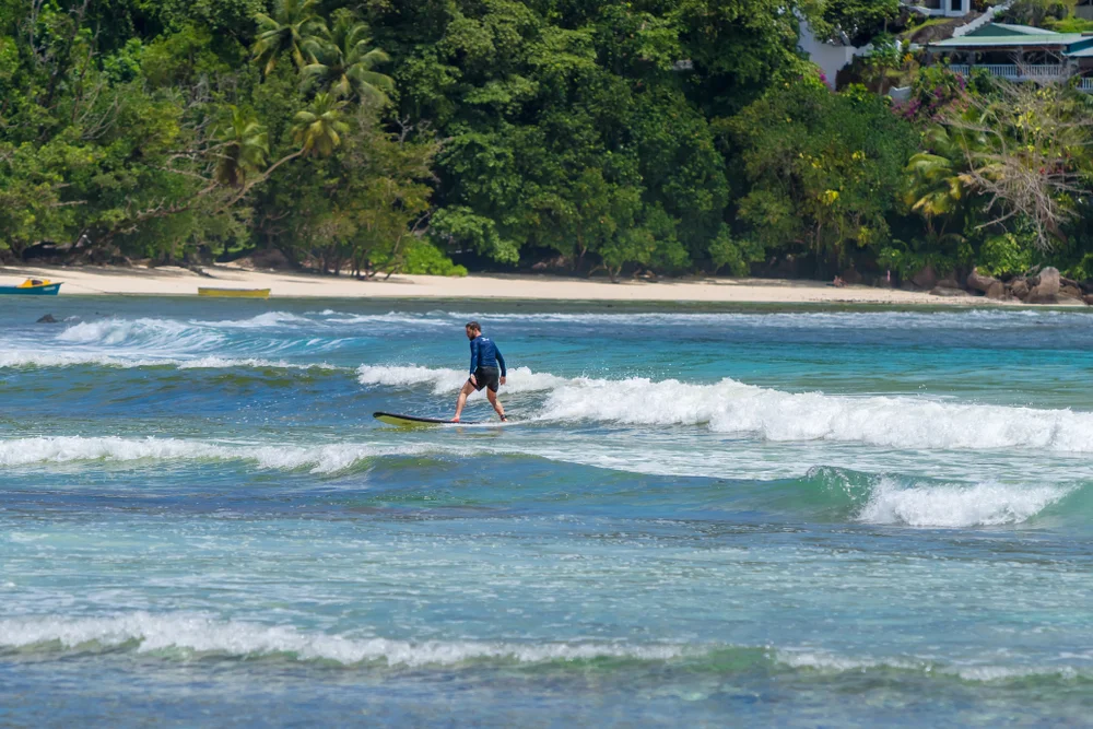 Surfing in Seychelles