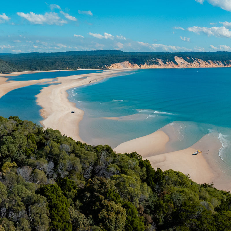 Aerial view over sunshine coast