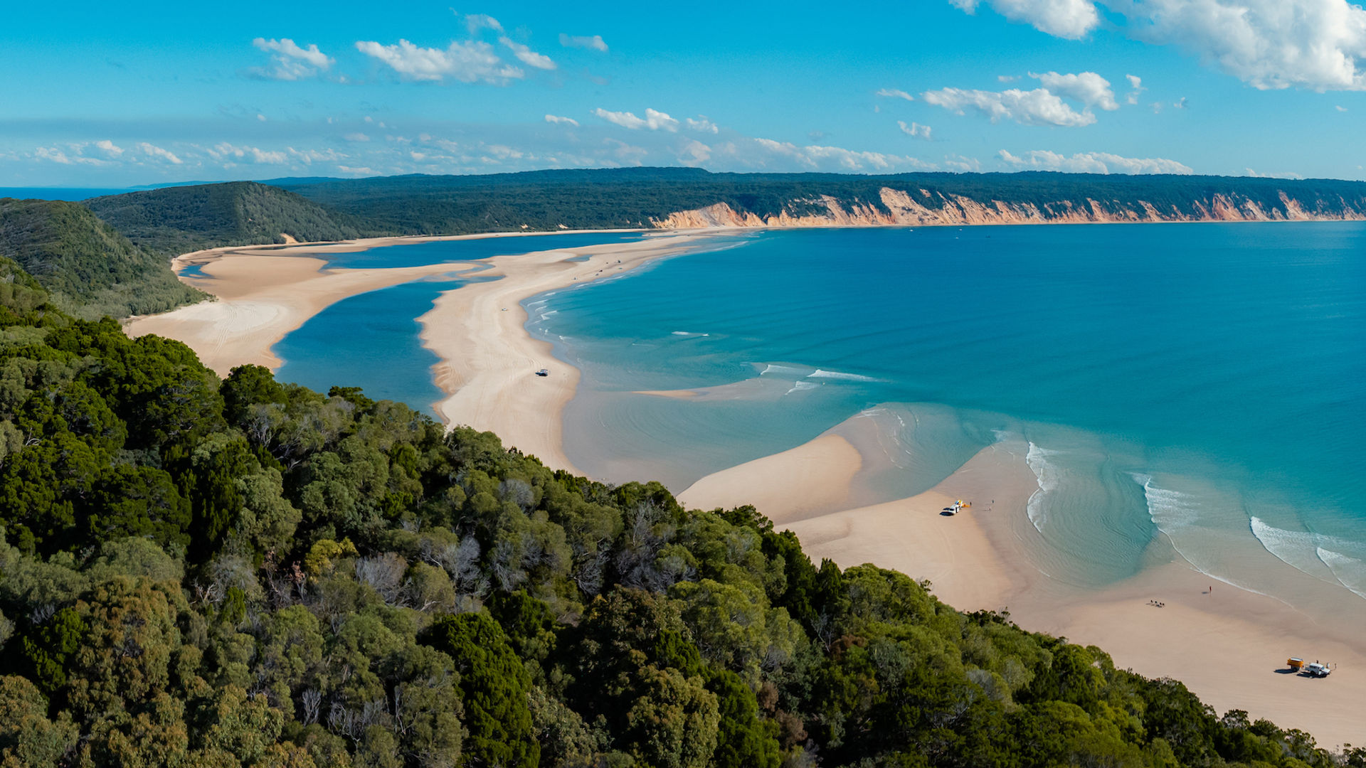 Aerial view over sunshine coast