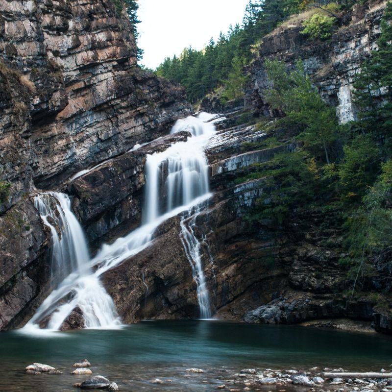 CA Alberta Waterton Lakes NP waterfall luis perdigao unsplash
