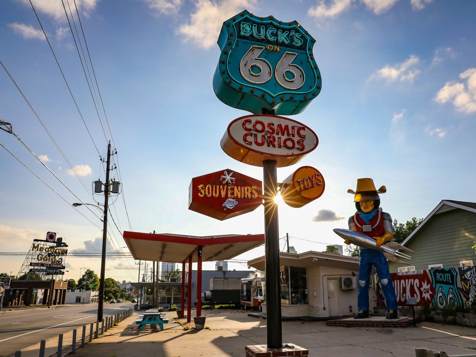 Alte Tankstelle auf der Route 66 in Tulsa, USA