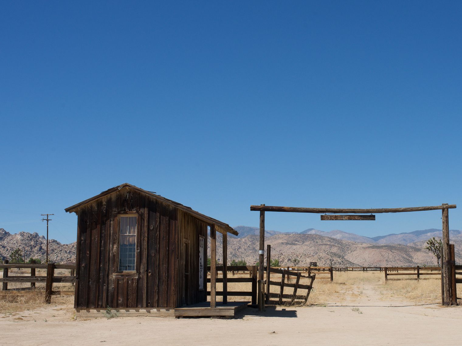 US California Joshua Tree NP barn fence