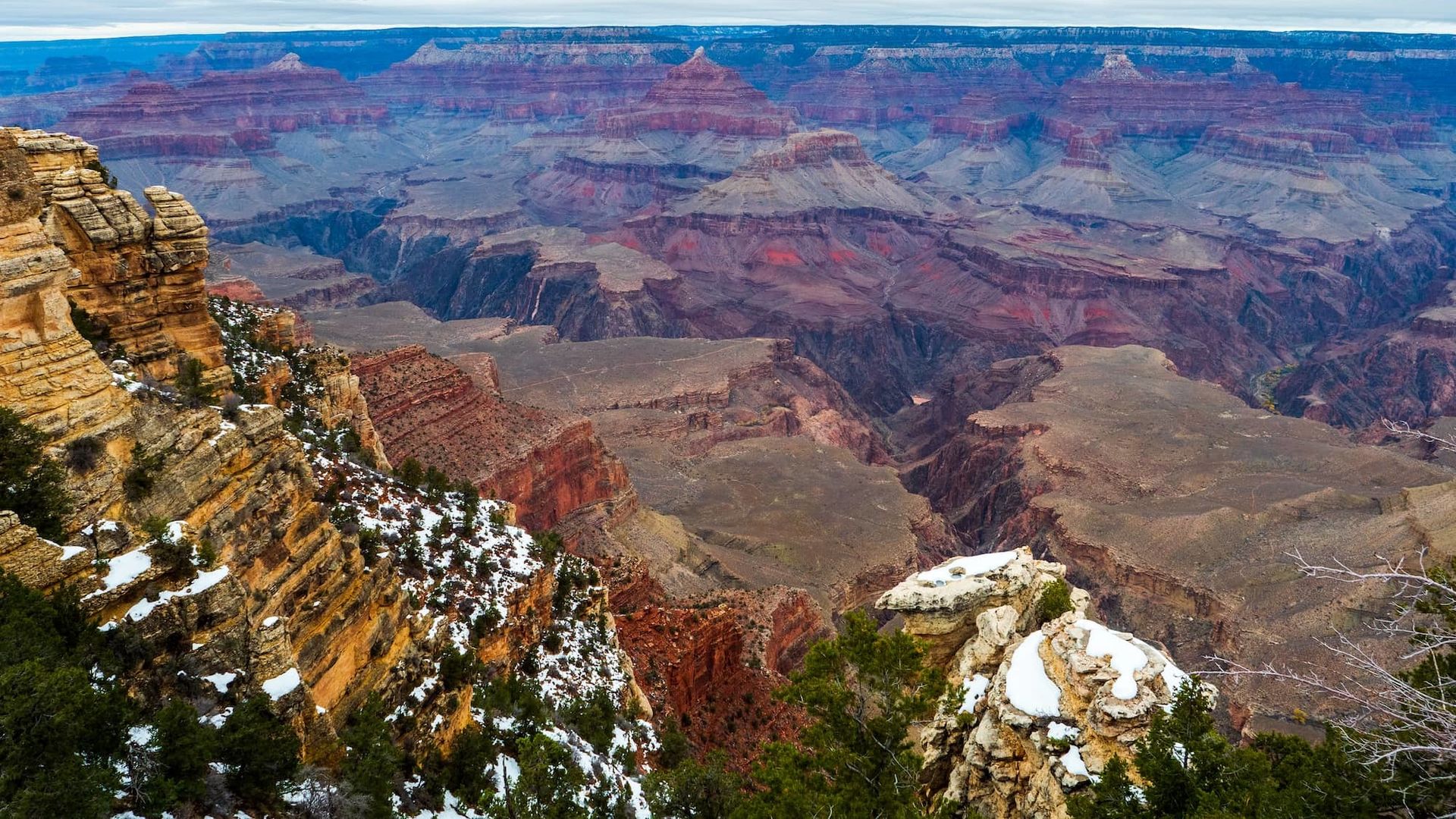 USA Arizona Grand Canyon winter snow