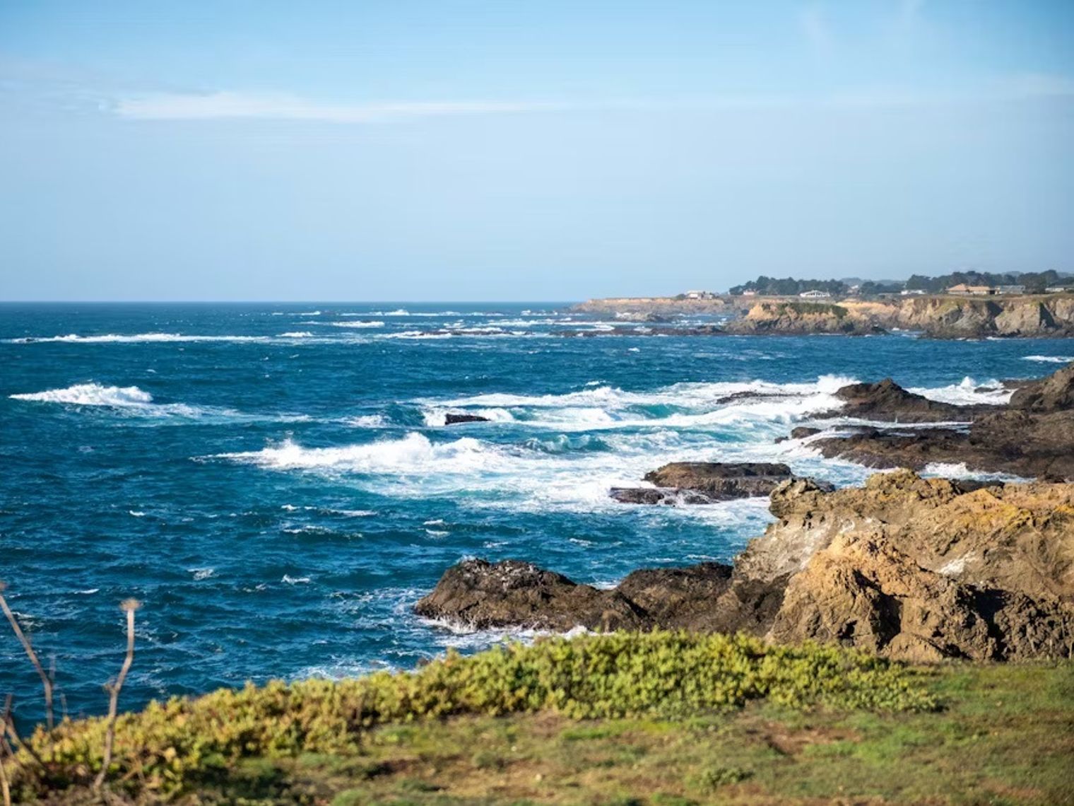 USA California Mendicino rocky coastline