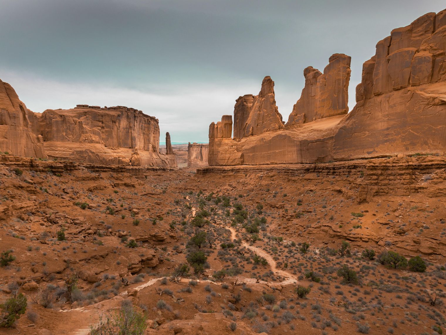 USA Utah Arches National Park valley view