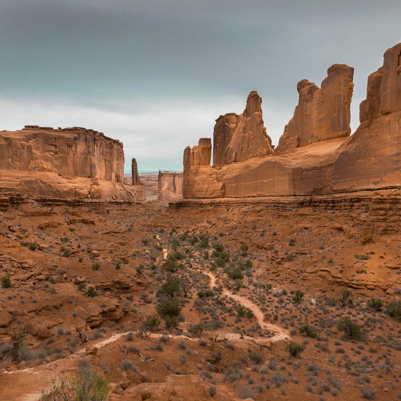 USA Utah Arches National Park valley view