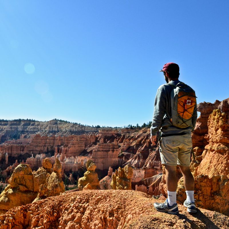 Man standing at view point in Bryce Canyon National Park