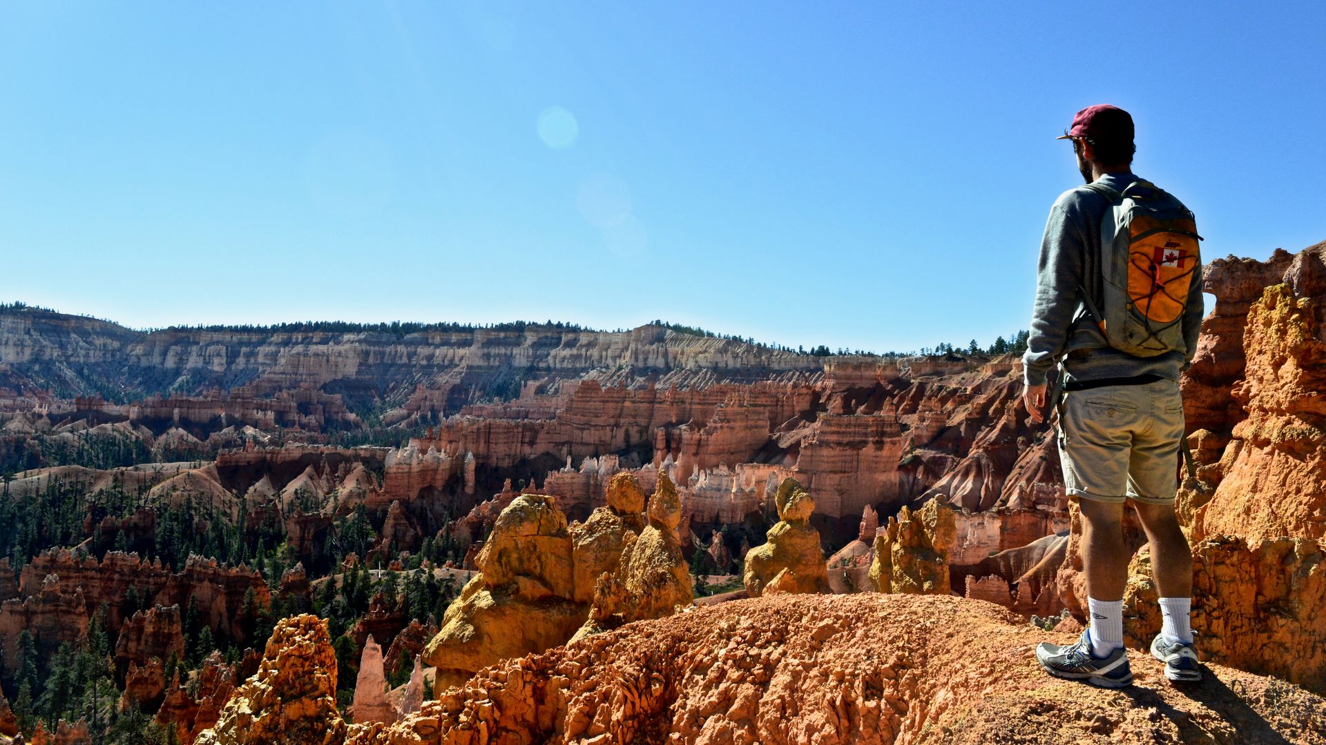 Man standing at view point in Bryce Canyon National Park